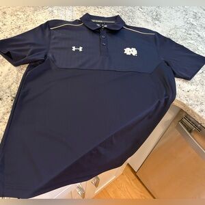 Notre Dame Under Armour Men's Navy Polo Shirt Size M